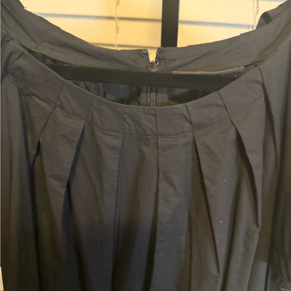 New Without Tag- LB Plus Size- Black Pleated Crew-Neck Midi Dress- Size 24W - Picture 3 of 17